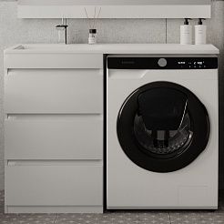 Style Line Мебель для ванной Даллас 110 L Люкс Plus 3 ящика белая – фотография-5